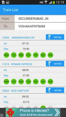 Rail Enquiry android App screenshot 0