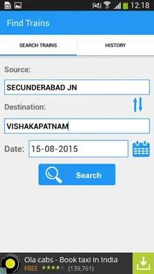 Rail Enquiry android App screenshot 1